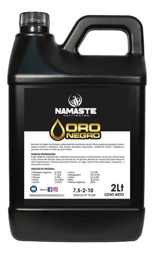 NAMASTÉ Oro Negro 2Lts - Sin categoría | Alien Growshop